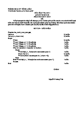 Đề thi học kì I năm học 2014 - 2015 môn Tin học 8 - Trường THCS Lưu Văn Mót